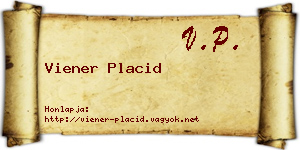 Viener Placid névjegykártya